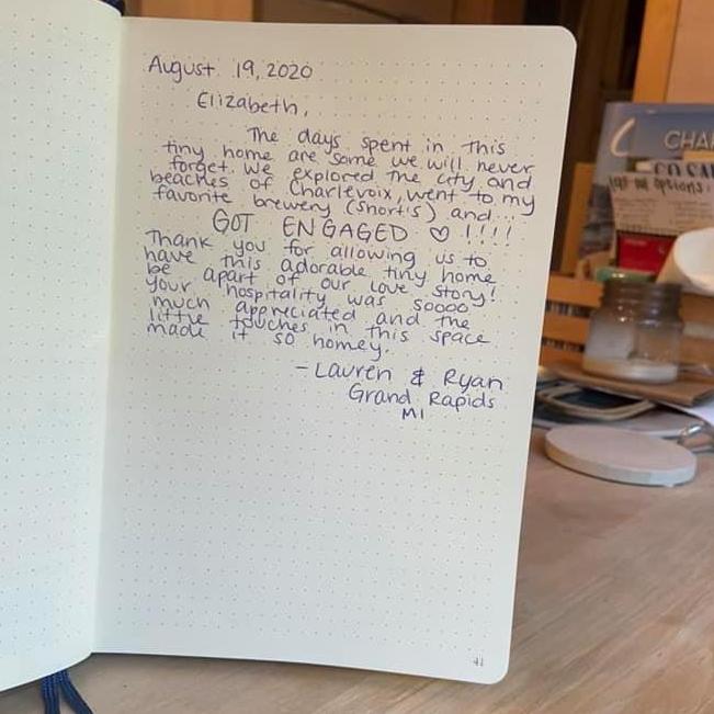The note we left our amazing host!