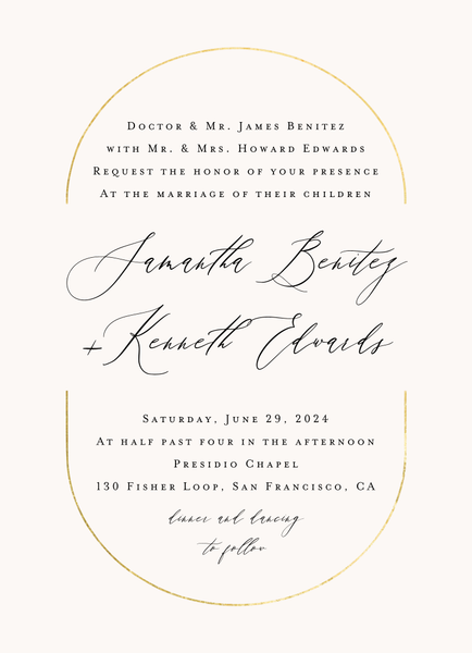 Paltz Portrait Foil | Off-White | Zola Wedding Invitations