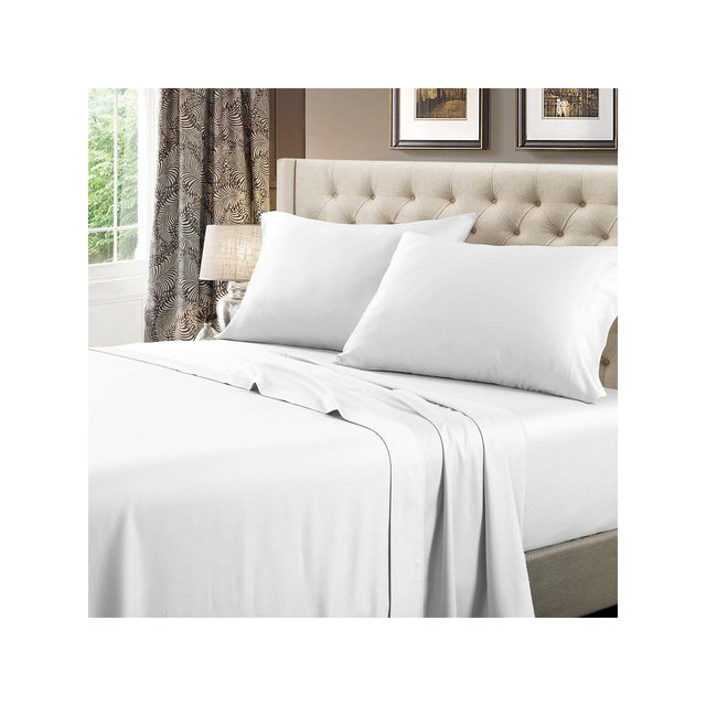 Egyptian Linens Extra Deep Pockets Solid 600 Sheet Set White King