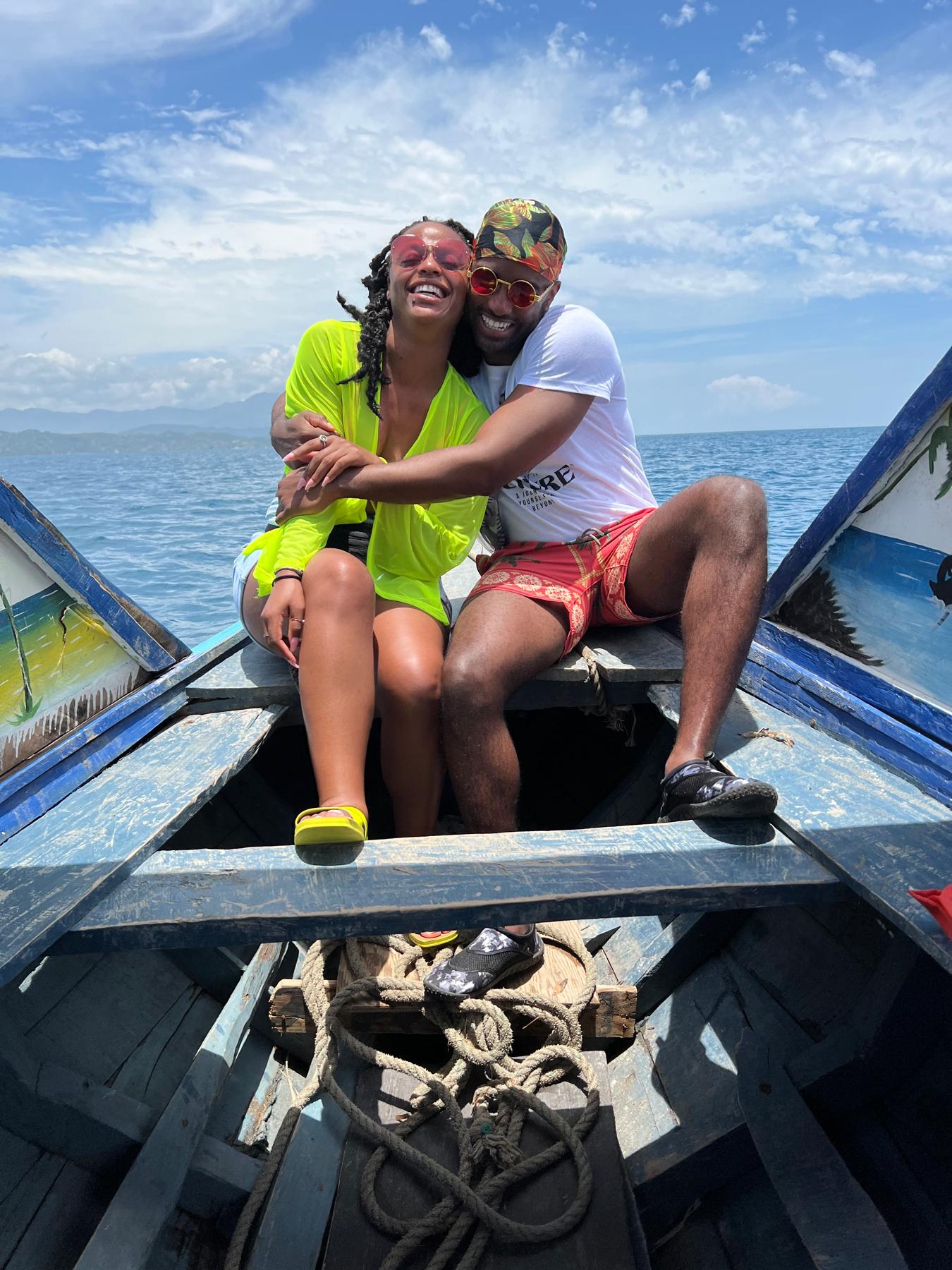 In Labadee, Haiti. Headed to a secluded beach. This was the day before I said "YES!"