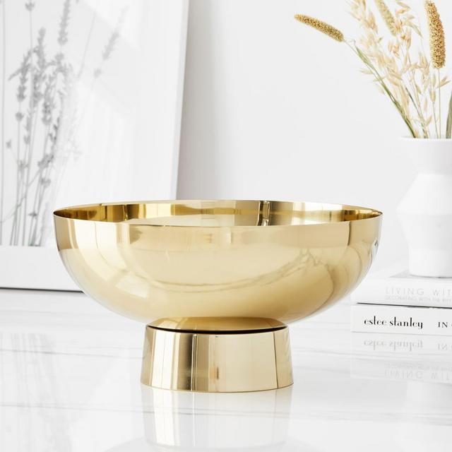 Pure Foundations Metal Centerpiece Bowl, Antique Brass