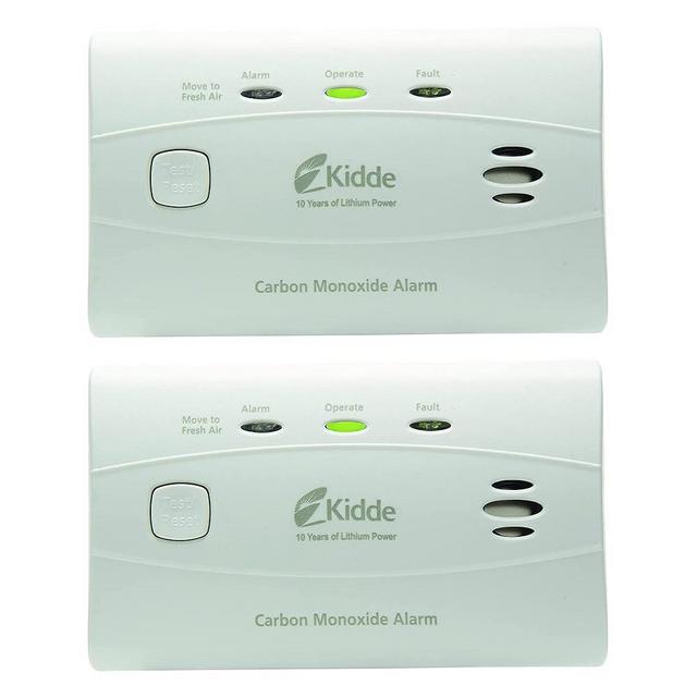 Kidde Carbon Monoxide Detector with 10-Year Battery, 3 LEDs, Replacement Indicator, Test-Reset Button, 2 Pack