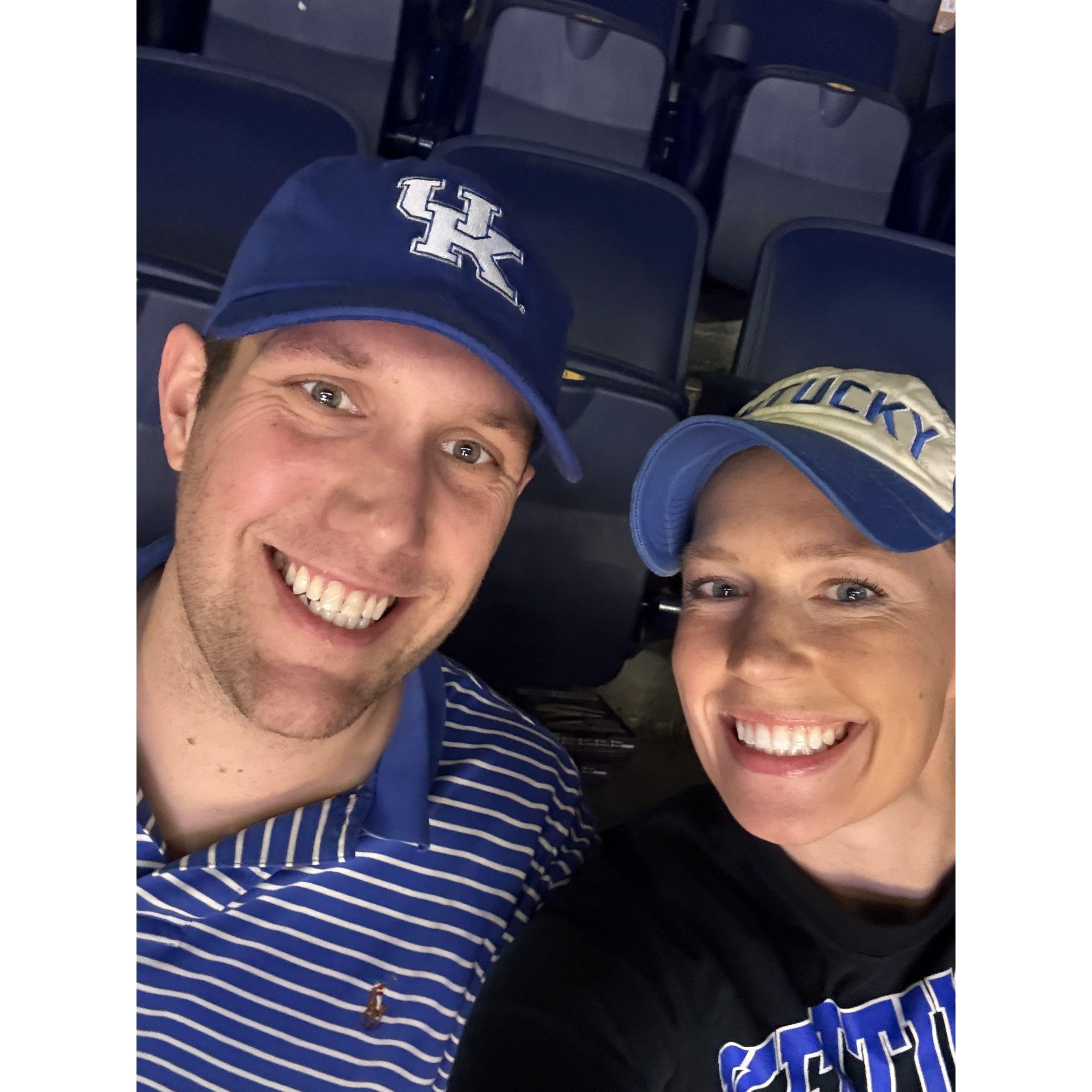 At the SEC tournament in Nashville. Jace likes sports and Lily likes Kentucky basketball.