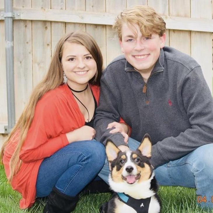 Easter Sunday 2018 with Julian. Julian is our oldest, and he is our only dog. He is named after a musical artist that we both enjoy very much, Julian Casablancas, and after a favorite book character.