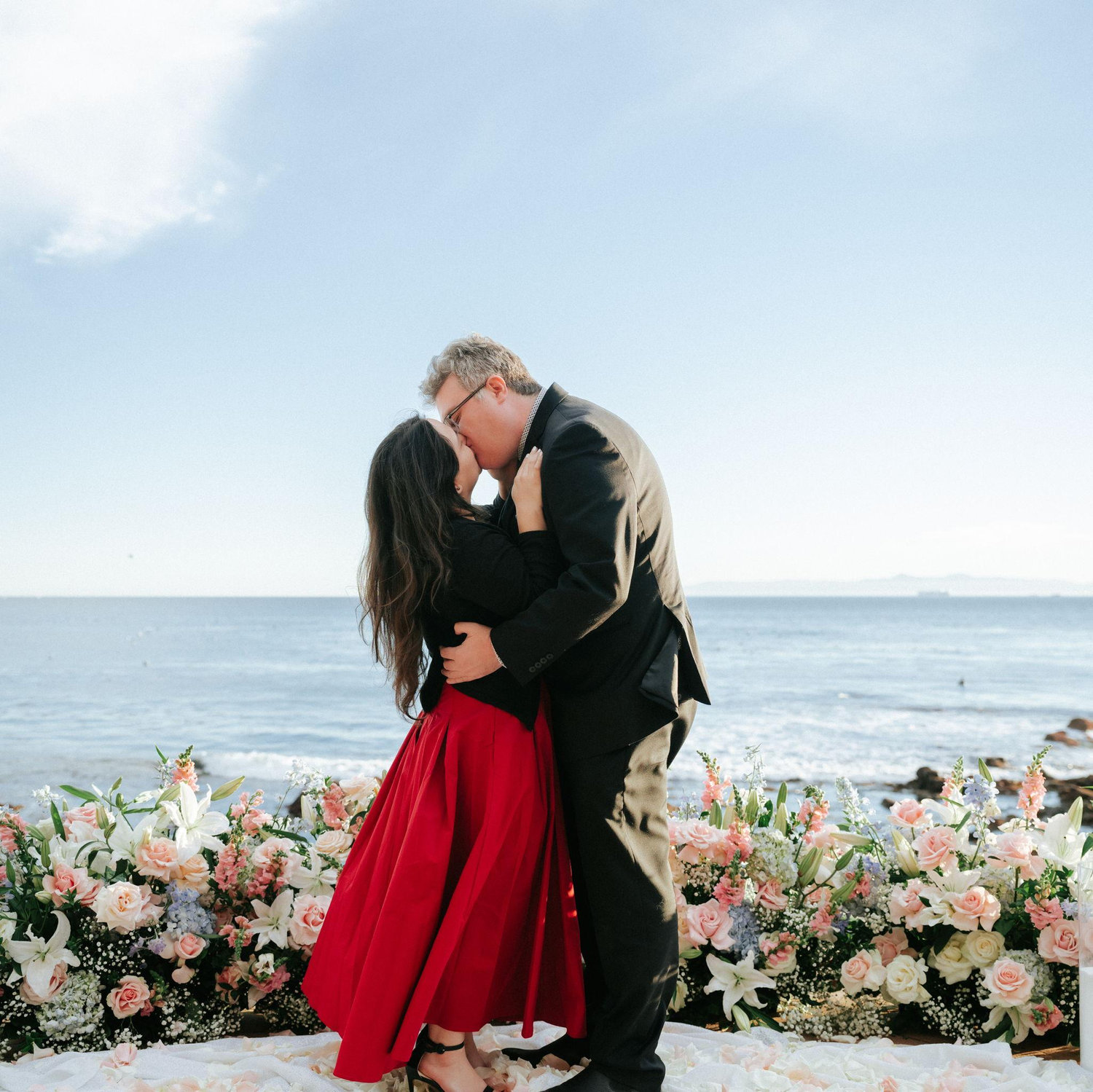 Courtesy of @ranjith.studios. Engagement in San Pedro, California at Royal Palms Beach.