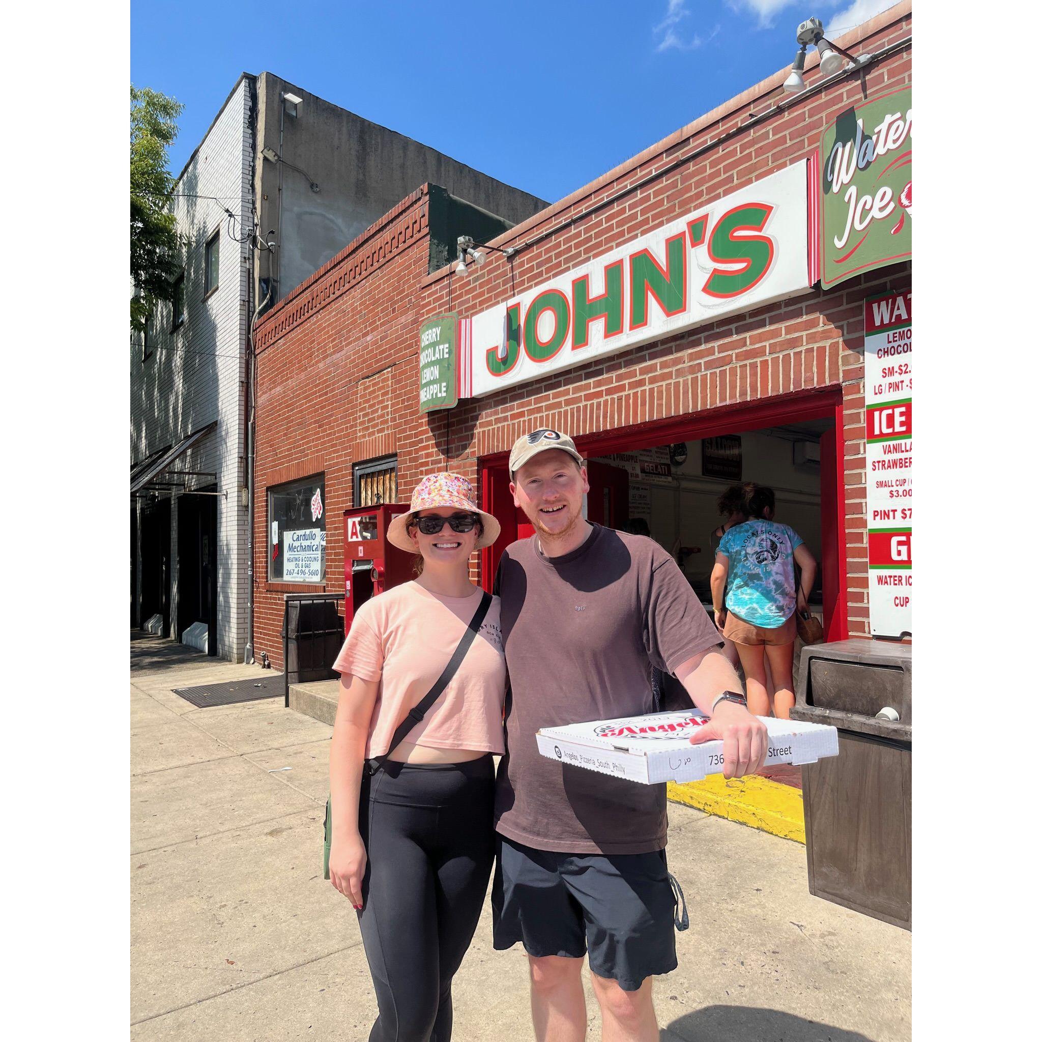 Our two favorite things, Angelo's and John's Water Ice. August 2022.