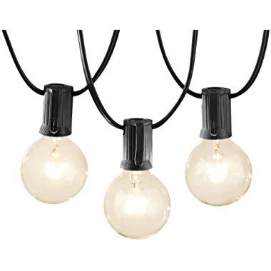 AmazonBasics PL100-25-BLK Patio String Light, 25 Feet, Black