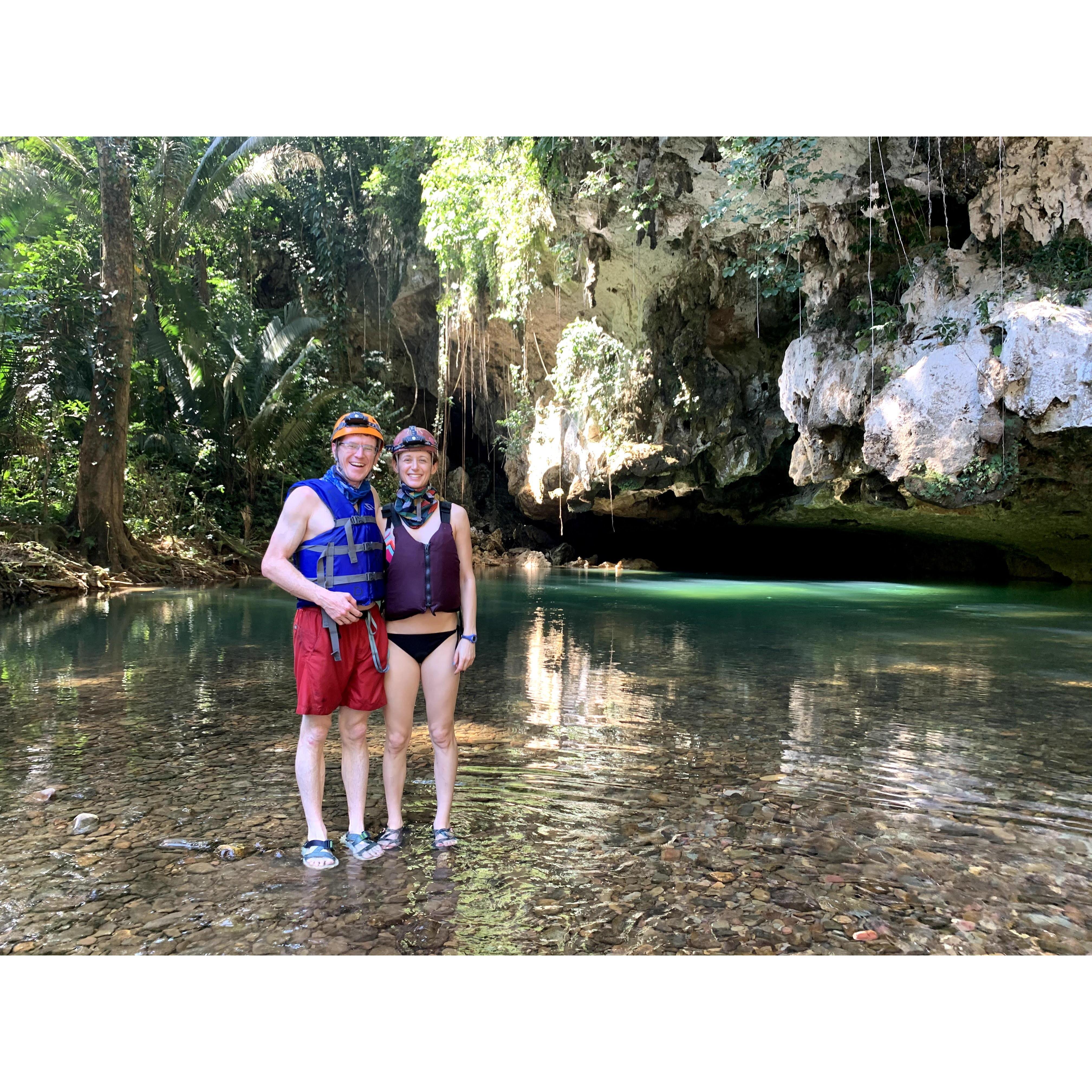 Cave tubing in Belize