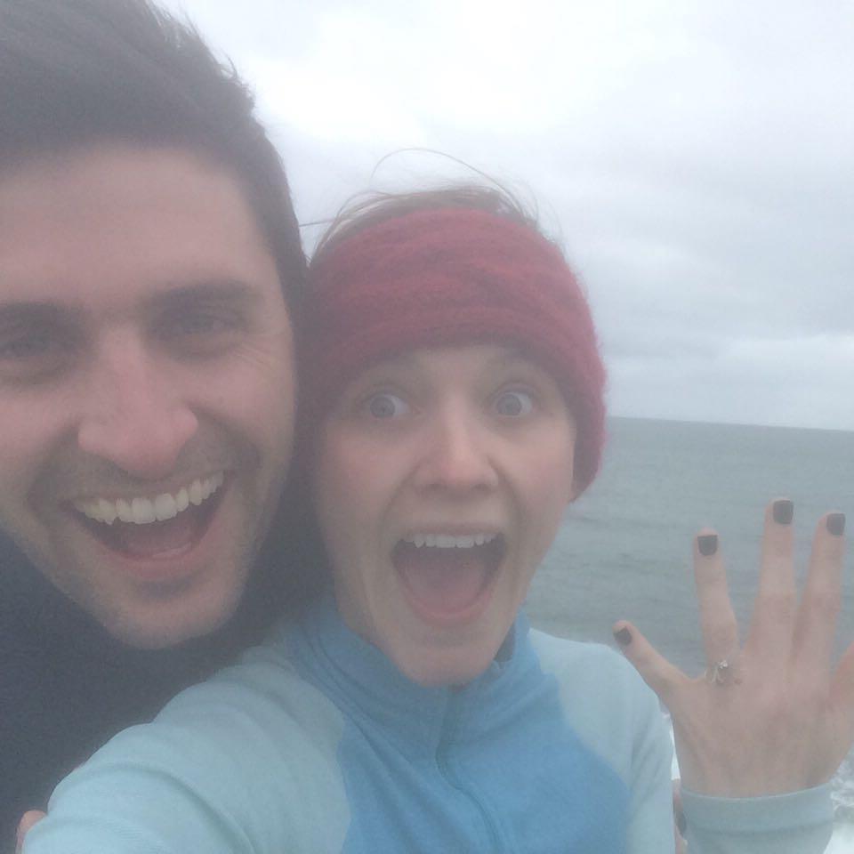 Right after we got engaged on a freezing cold, foggy, New Years' morning at Wilder Ranch, CA
