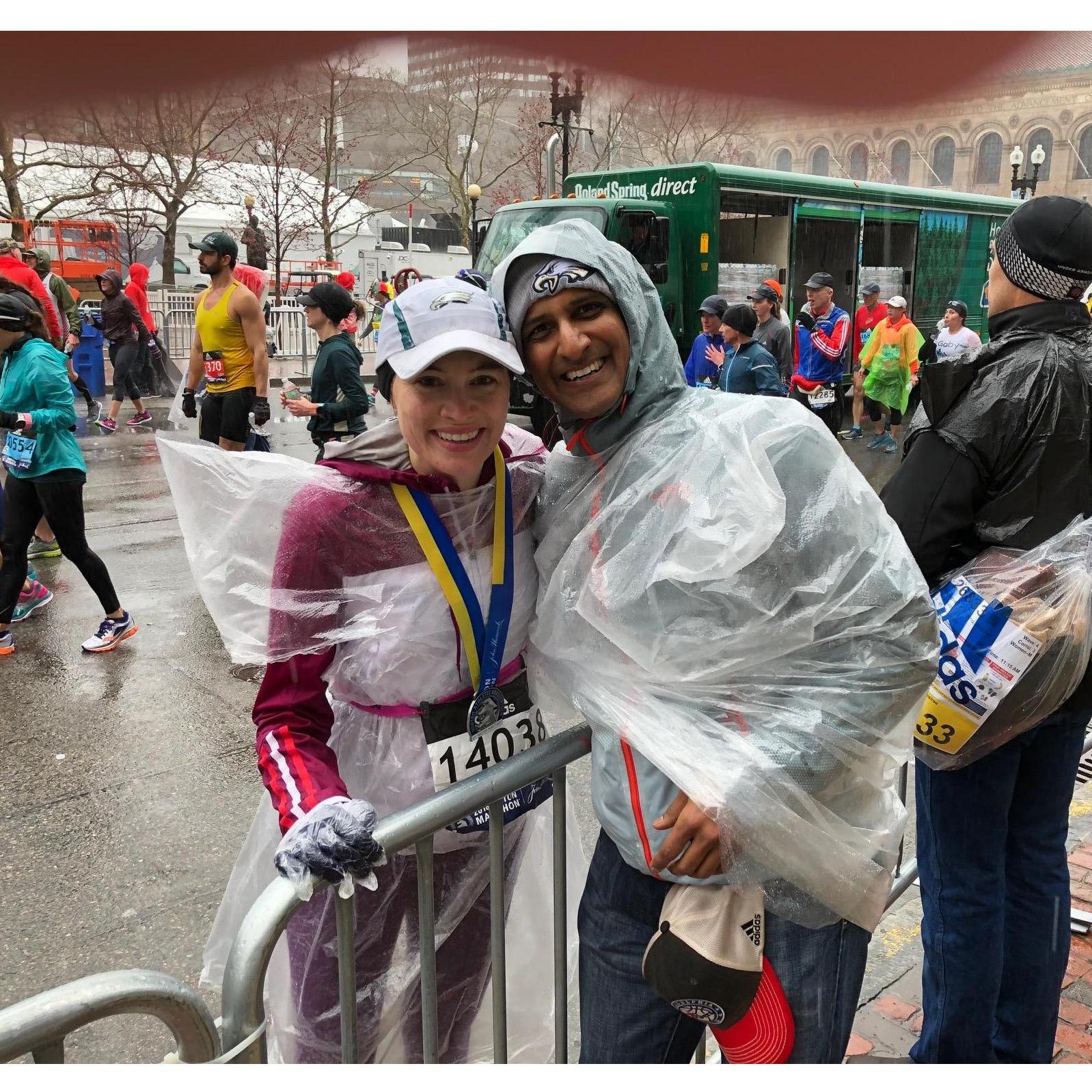 Boston Marathon finish line 2018