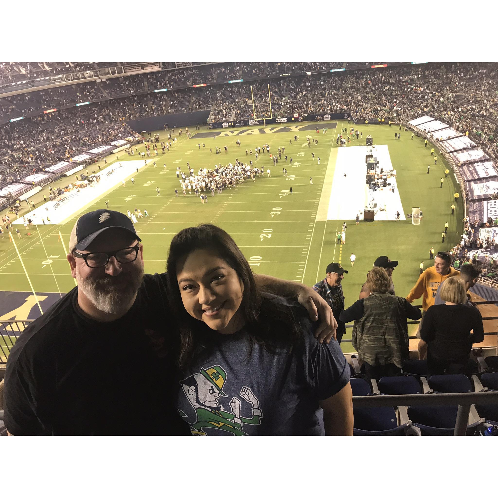 He might not cheer for Notre Dame, but he was nice enough to take me to see them play!