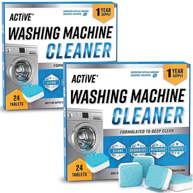 Washing Machine Cleaner Descaler 48 Pack - Value Size Deep Cleaning Tablets For HE Front Loader & Top Load Washer, Septic Safe Eco-Friendly Deodorizer, Clean Inside Drum And Laundry Tub Seal - 48 Count
