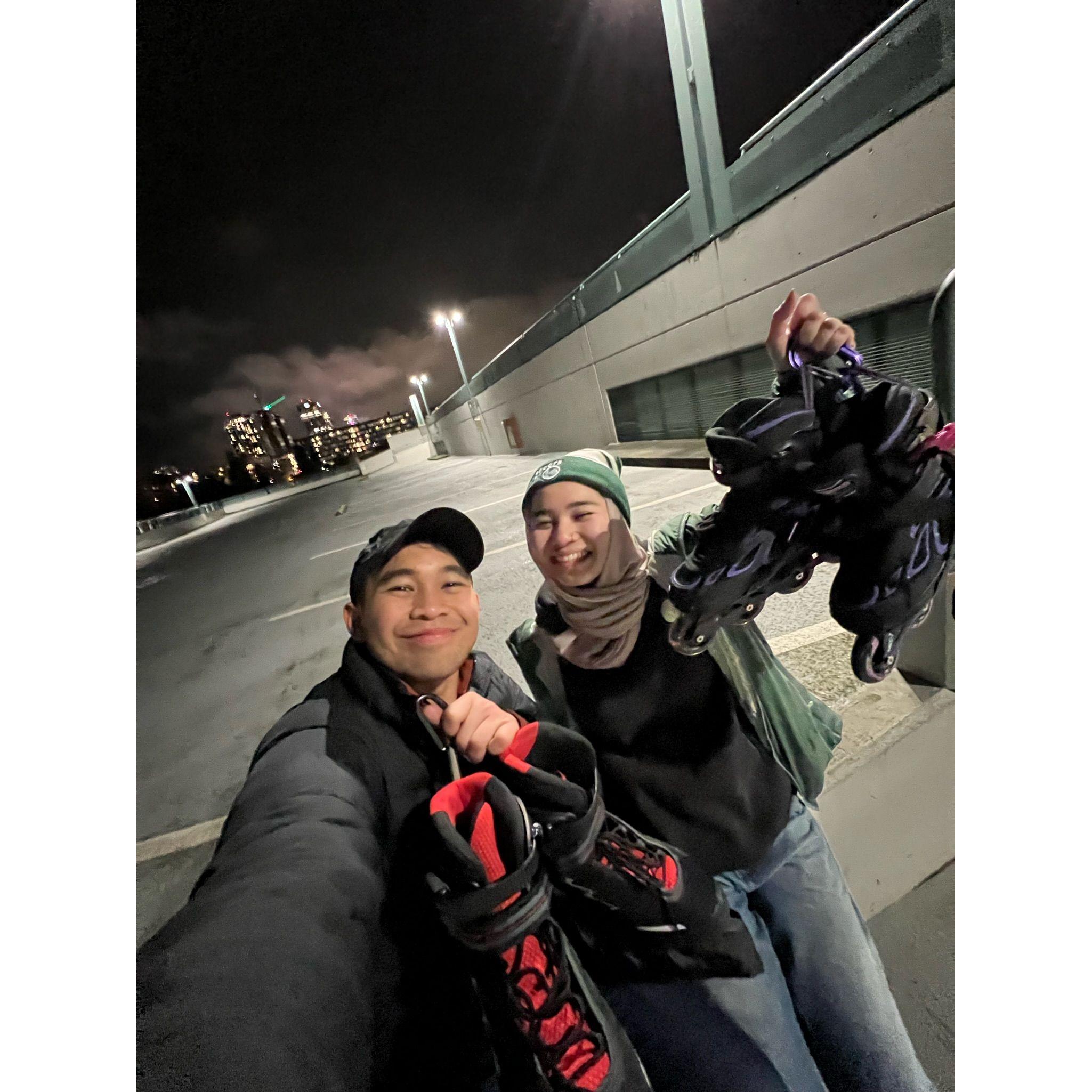 Anas' first time roller skating!