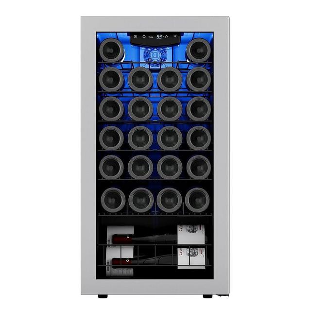 Ca'Lefort Wine Fridge - 27-Bottle Wine,Touch 38-65°F Temperature Control - Freestanding Compressor, wine cooler with Anti-UV Double Glazing,Removable Shelves & Bilateral Openable Doors