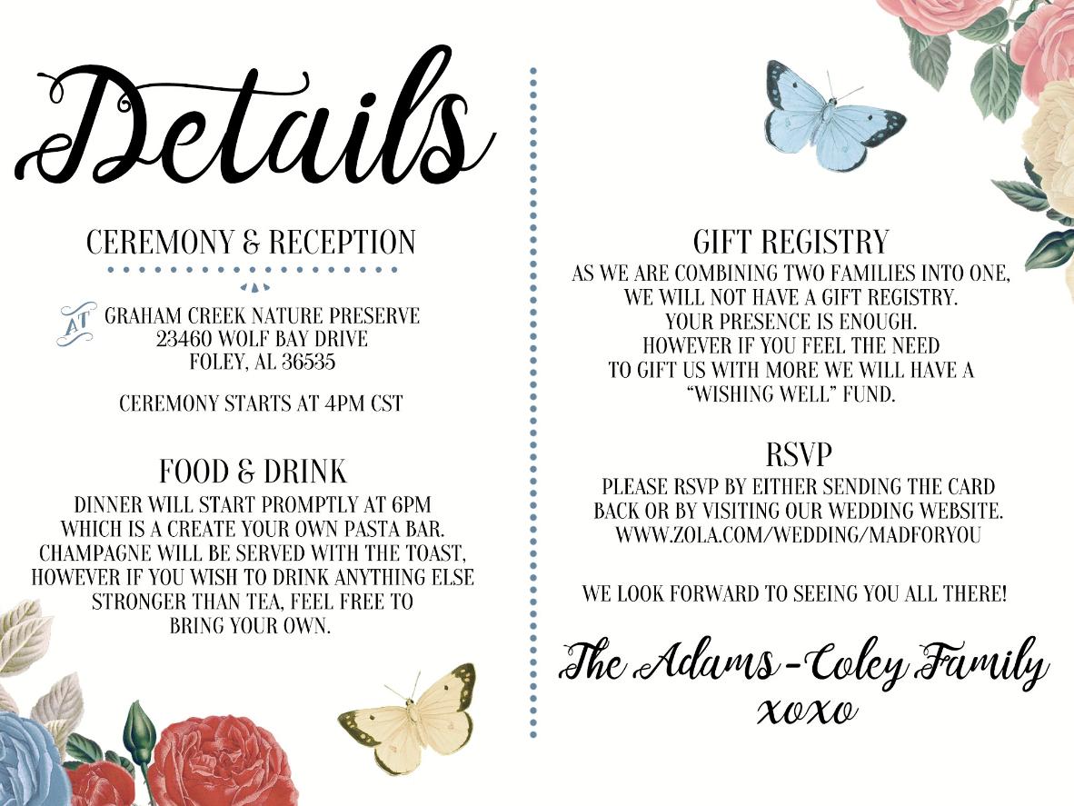 The Wedding Website of Samantha Adams and Richard Coley