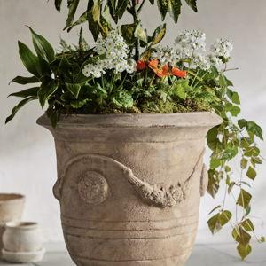 Floral Swag Terracotta Urn