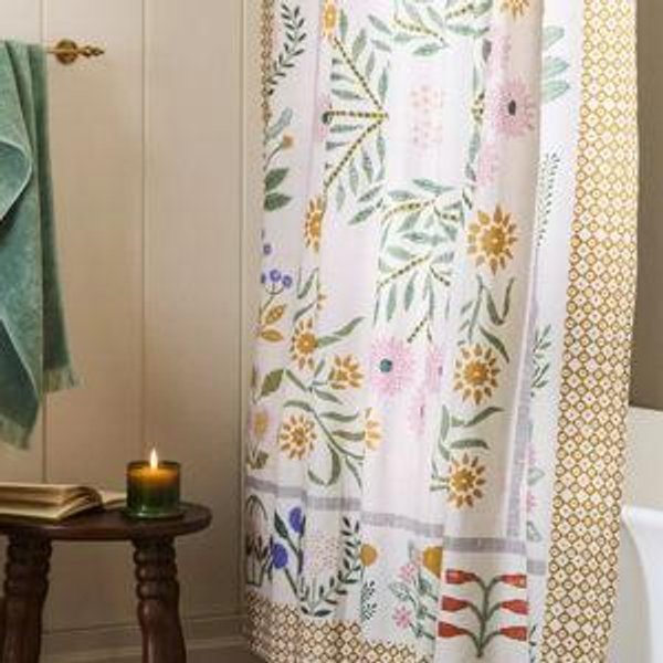 Ellen Merchant Floral-Printed Organic Cotton Shower Curtain