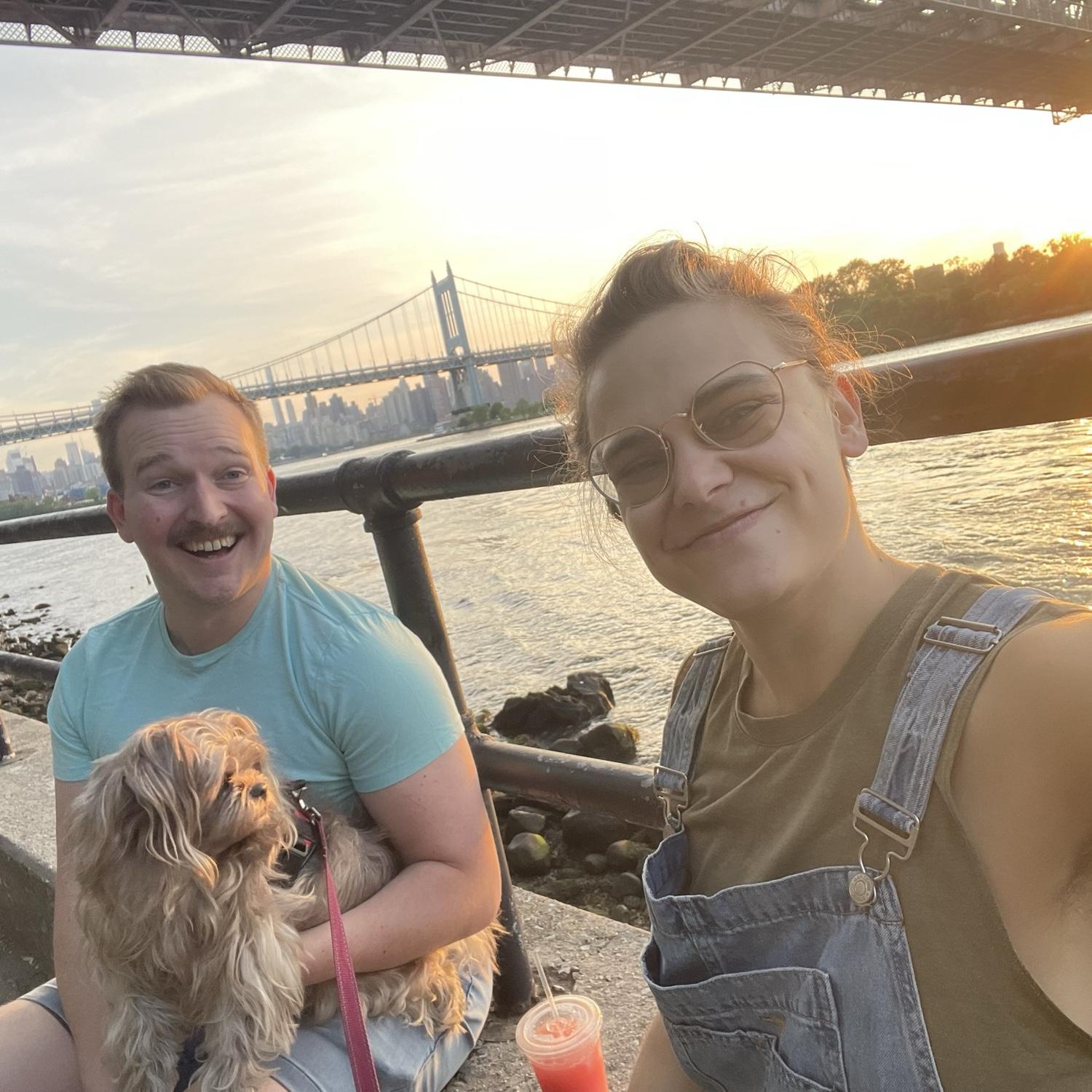 Walking little Zoe together in Astoria park