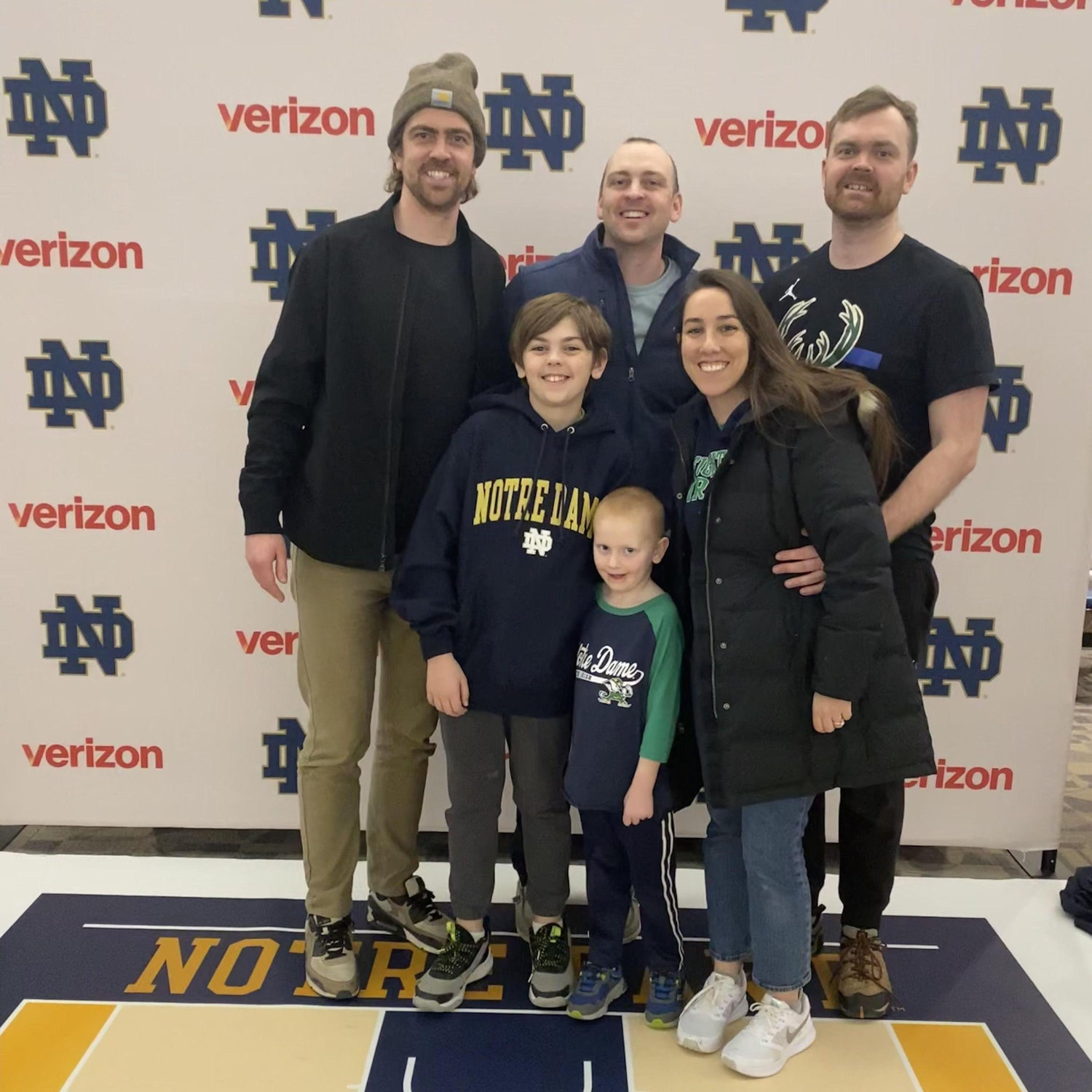 William, David, Noah, and Ilias visit South Bend for an ND men's basketball game!