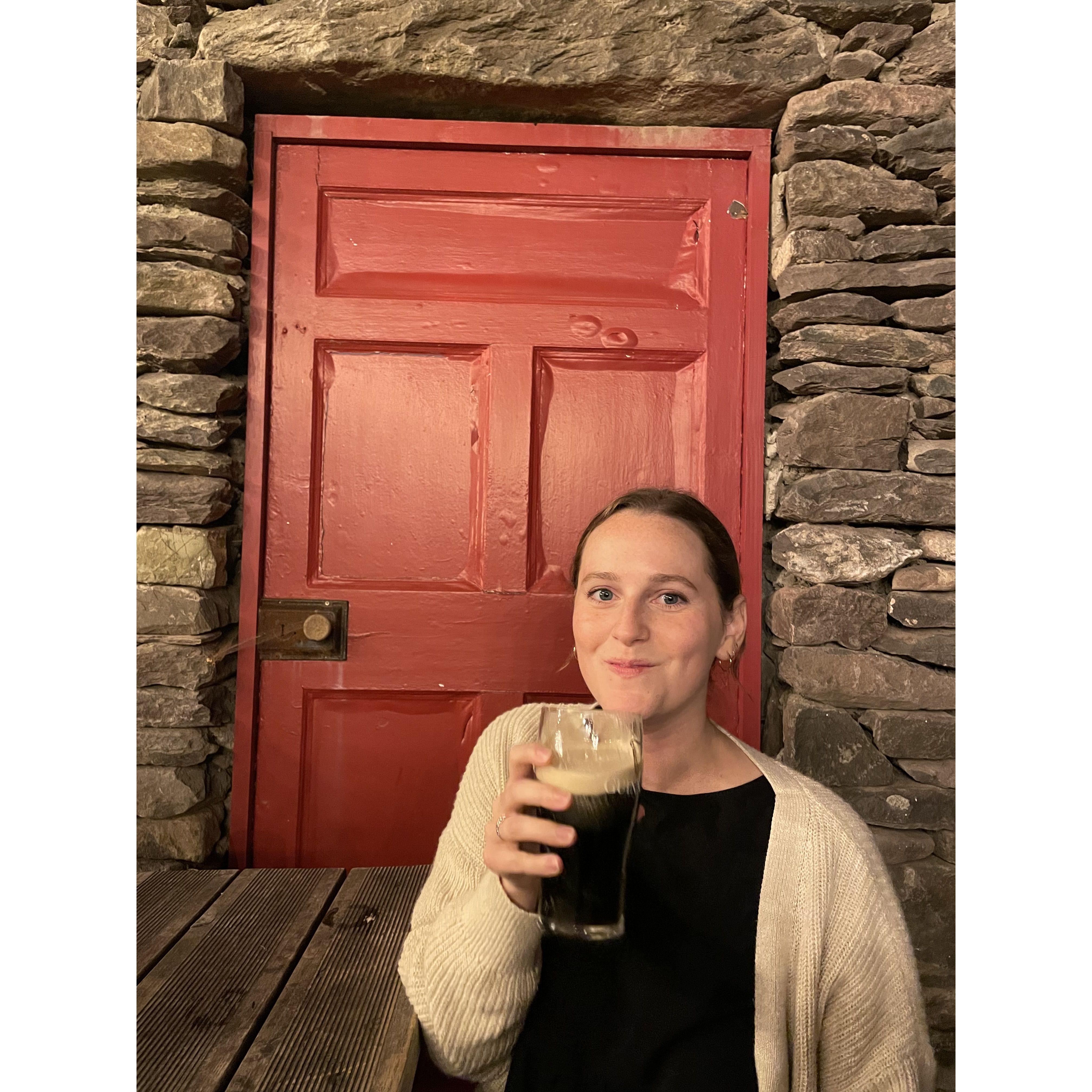 Enjoying a Guinness on our 2023 Ireland trip