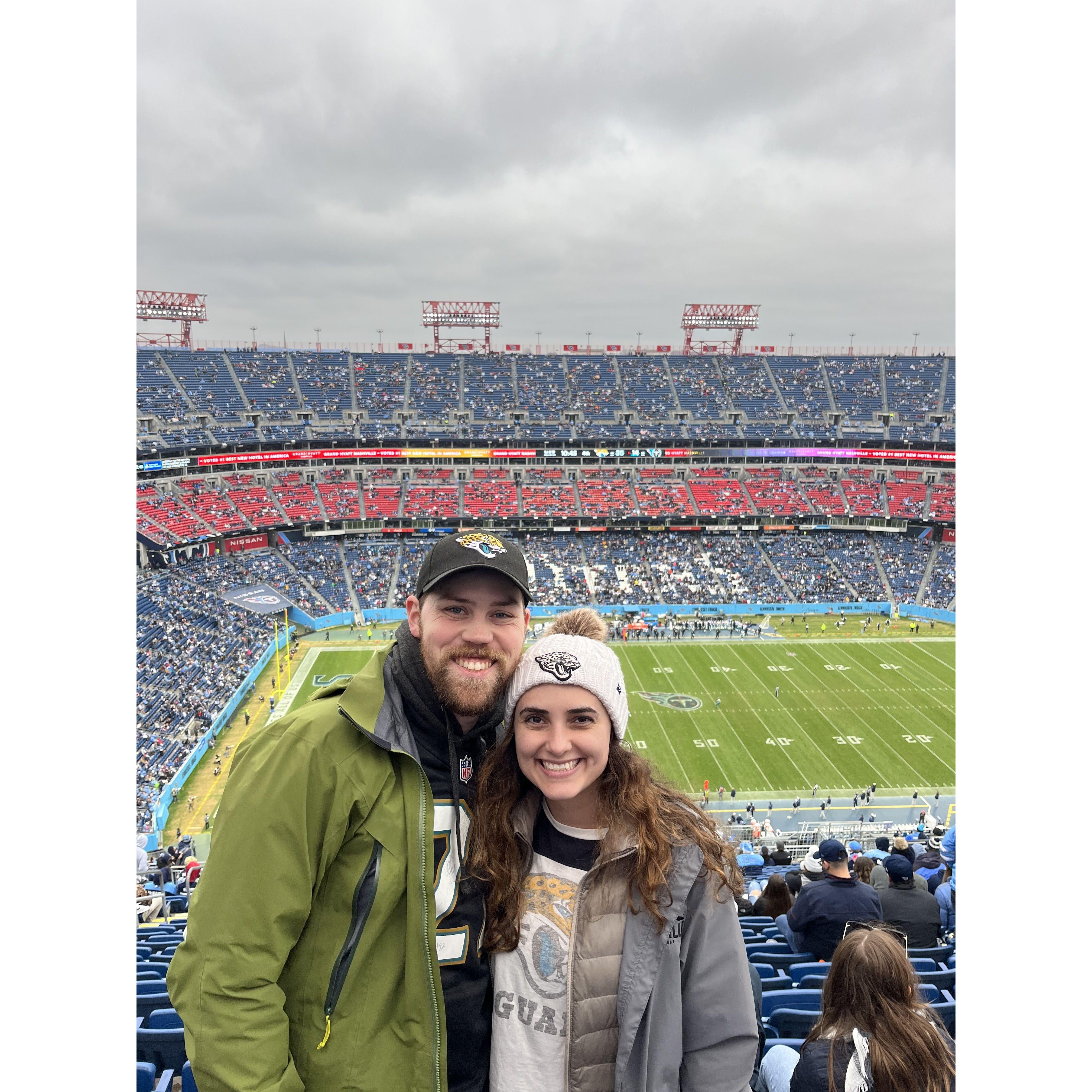 Hannah's first NFL game - Jaguars v Titans (Jags won!), December 2022