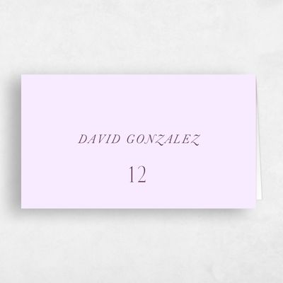 Light Lilac, Purple Wedding Place Card - Glen