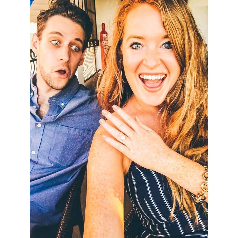 Celebrating in Costa Rica the night we got engaged.