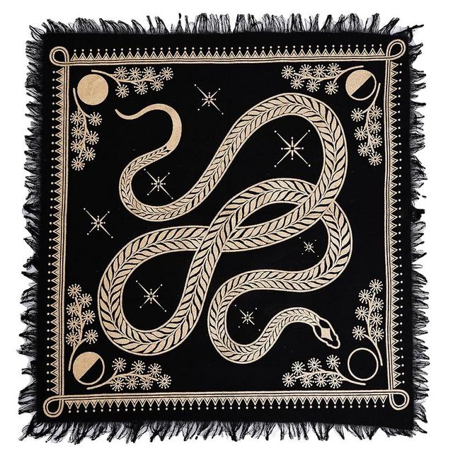 ASAV Tarot Altar Cloth Golden Snake Dragon Table Napkin Cloth Witchery Supplies Home Decor Wall Art Spiritual Witchcraft Square (36x36 Inches (91x91 Cm))