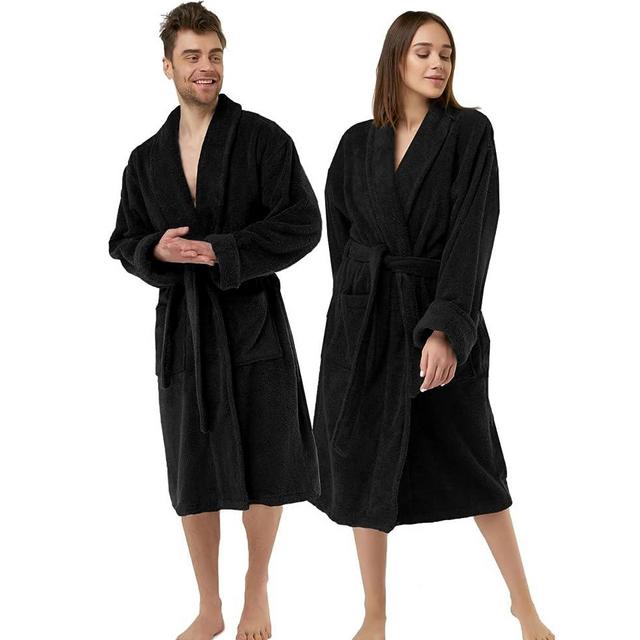 100% Cotton Terry Bathrobe, Unisex Men Women, Lightweight, Soft, Absorbent, Spa Robe, Pool