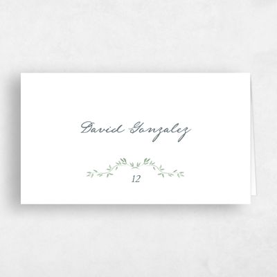 White Wedding Place Card - Margot