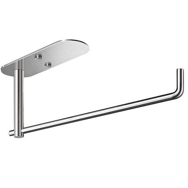 VAEHOLD Paper Towel Holder Under Cabinet Mount, Self Adhesive Paper Towel Roll Holder for Kitchen Paper Towel, SUS304 Stainless Steel