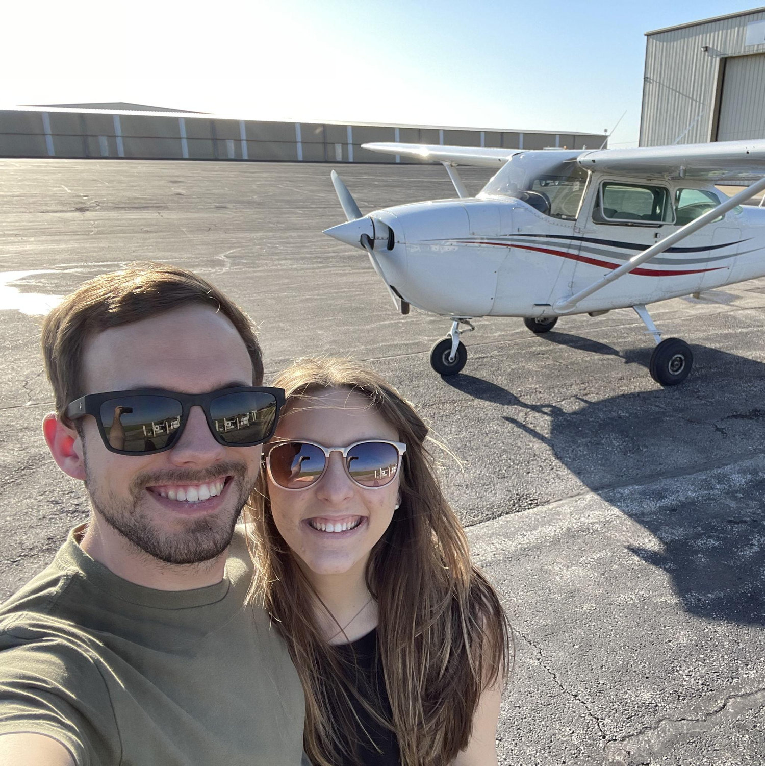 About to fly with Nathan's brother!