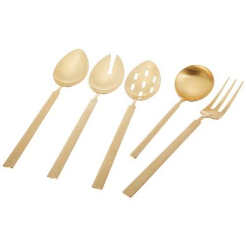Herdmar Vintage 5-Piece Serving Set, Gold Matte Finish