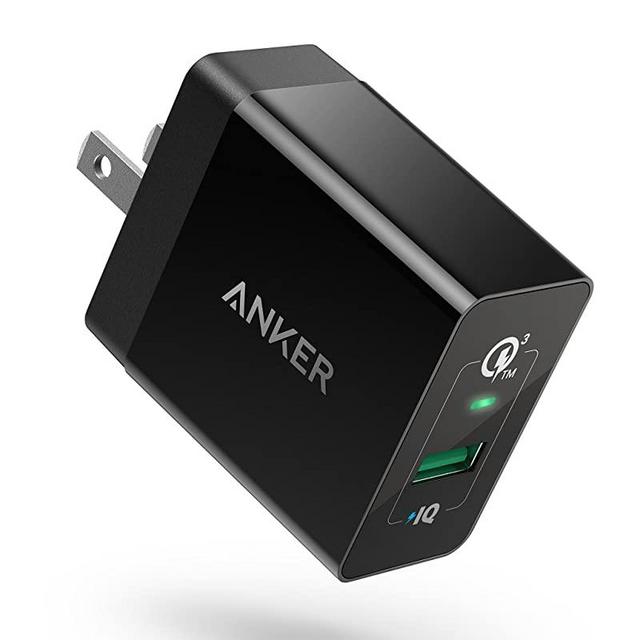 Quick Charge 3.0, Anker 18W 3Amp USB Wall Charger (Quick Charge 2.0 Compatible) Powerport+ 1 for Anker Wireless Charger, Galaxy S10e/S10/S9/S8/Plus, Note 9/8, LG G7/V40/V30+, iPhone, iPad and More