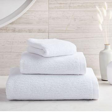 Organic Textured Towels - White,  Bath Towel