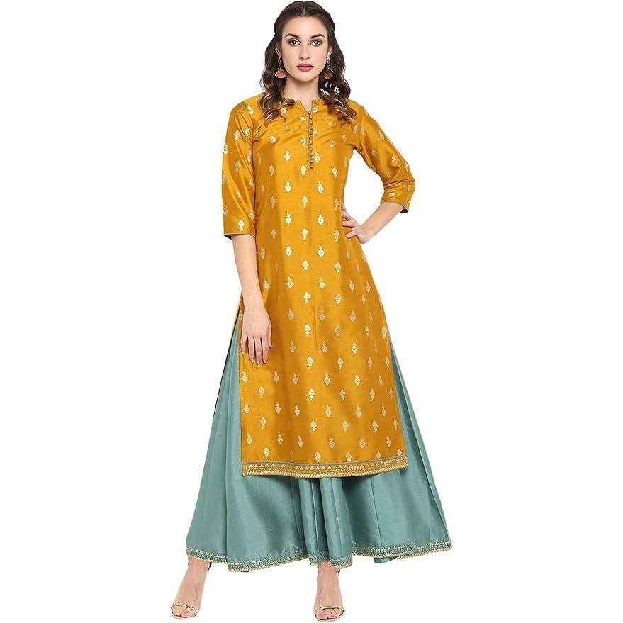 Kurta and Palazo set can be worn on Haldi and Mehendi from Amazon