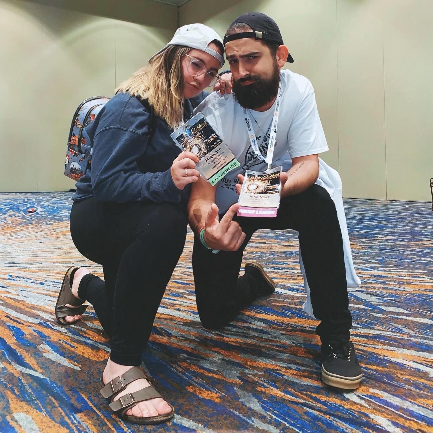 Only cool chaperones wear backwards hats at Steubie. #YouthMinisterLife (July 2019)