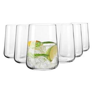 Krosno Water Glasses, Set of 6, 16.6 fl oz, Water Drinks Juice, Infinity Collection, Lead-Free Lightweight Glass, Everyday Drinking Glass, Dishwasher Safe, Made in Europe
