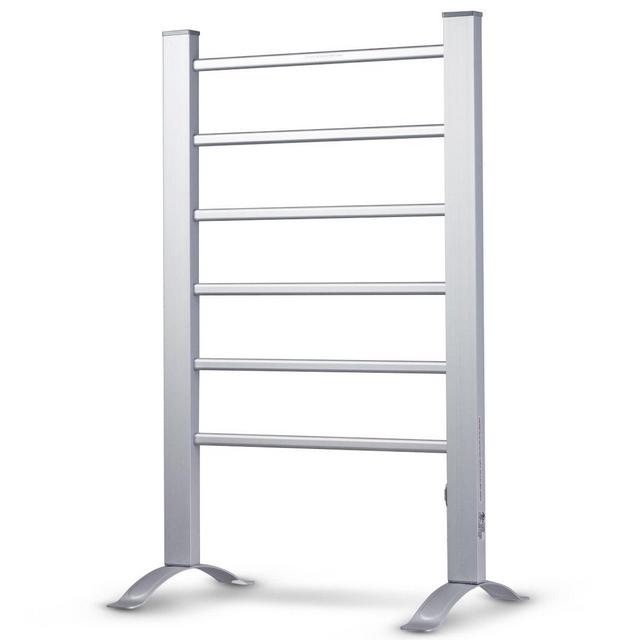 Gymax Freestanding Wall Mounted Electric Towel Rail Rack Bathroom Warmer Heated