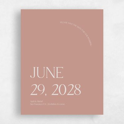 Coral, Pink Wedding Save the Date - Alvito Portrait