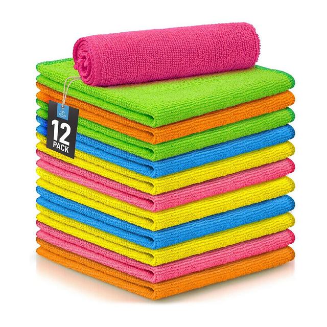 Zulay Kitchen 12 Pack Highly Absorbent Microfiber Cleaning Cloths