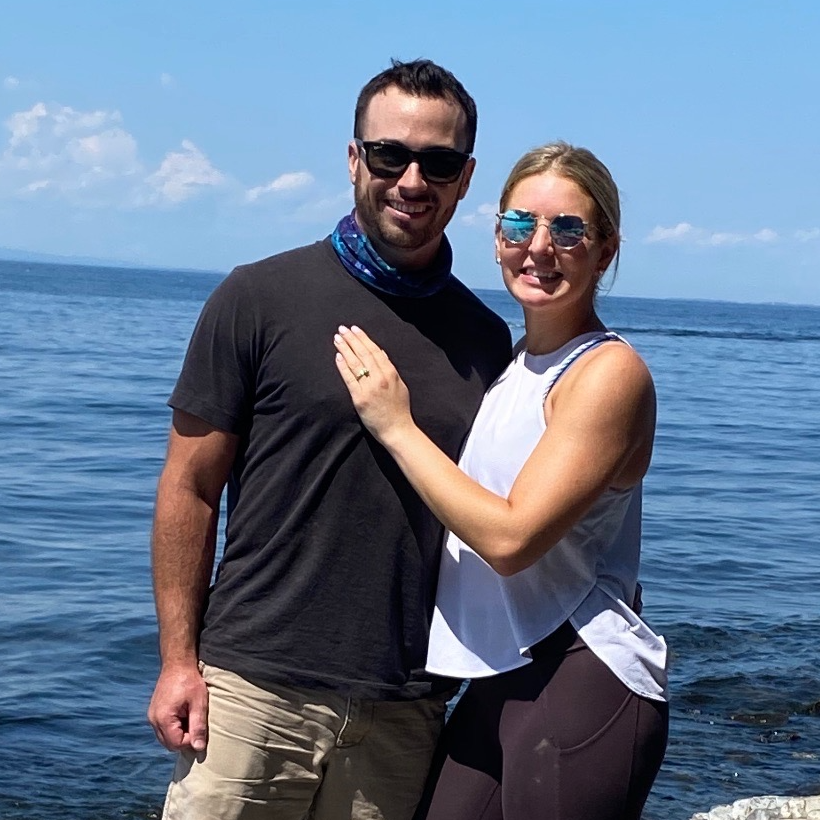 This was right after he popped the question. There wasn't anyone around to take our photo, so we improvised with some strategically placed rocks.
