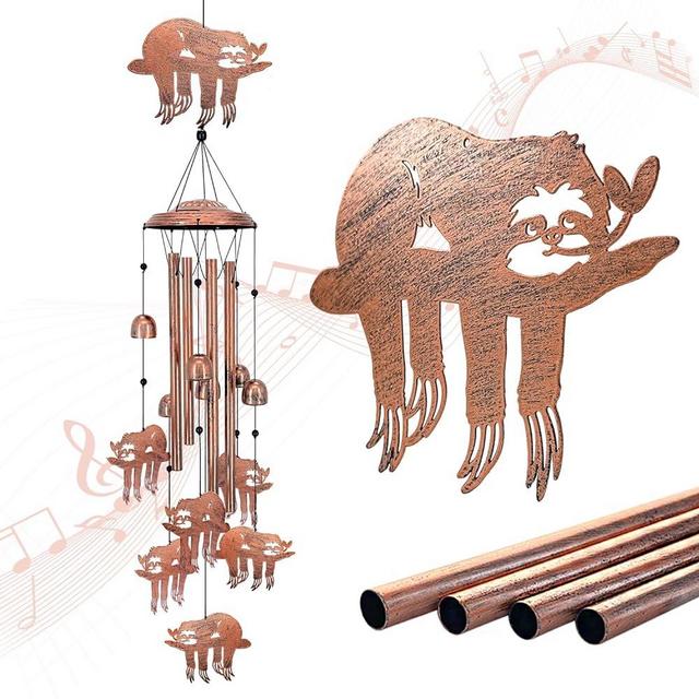 Sloth Wind Chimes for Outside,Sloth Gifts for Women/Men/Sympathy Gift/Memorial Gifts/Birthday Festival Gifts Metal windchimes Outdoors/Indoors,Patio Decor,Garden Decor,Home,Yard Decor