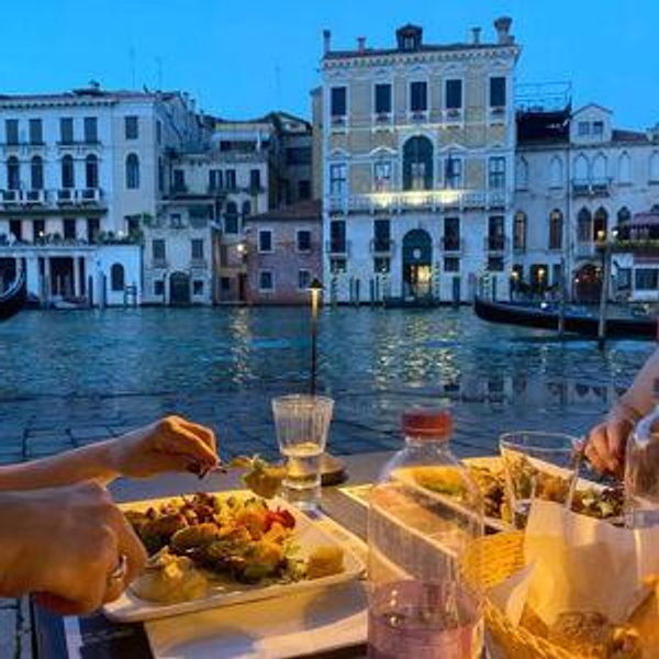 Our First Dinner in Venice, Italy