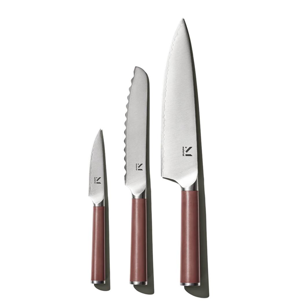 Material Mocha Trio of Knives