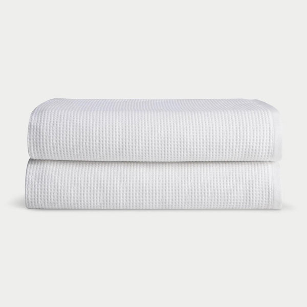 Waffle Bath Sheets- White