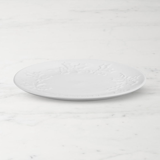 Le Creuset Holly Dessert Plate, White