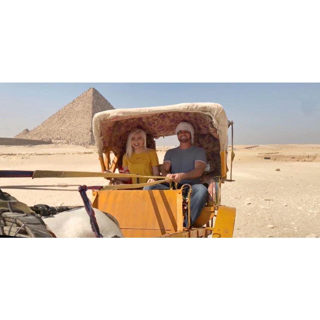 Driving around the Egyptian pyramids