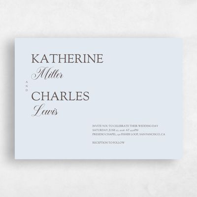 Ice, Blue Wedding Invitation - Soave Landscape