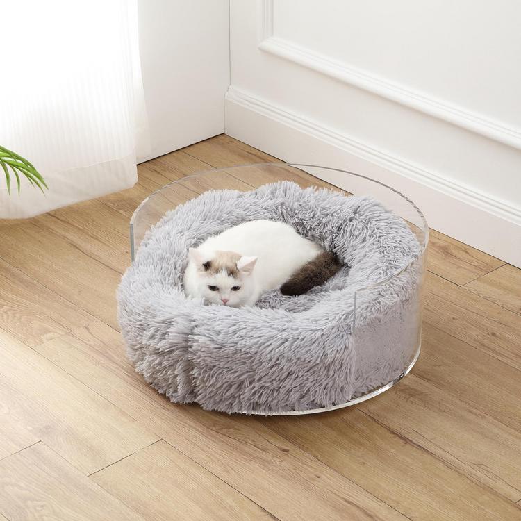 The Licker Store, Bette Lucite Donut Pet Bed with Washable Cover